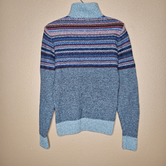 Vintage Gianetti 1/4 Zip Striped Sweater Wool Blend Mens Size Small - Picture 9 of 11